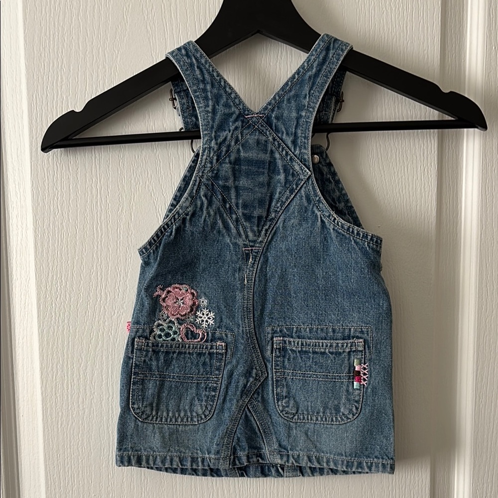 Denim Kids Overalls with Embroidered Accents - Picture 3 of 3